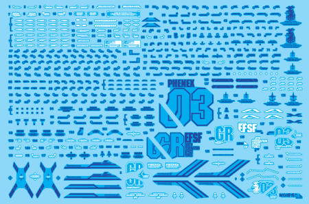 Decals - HCD0073. MG PHENEX HOLOGRAM BLUE WATER DECAL