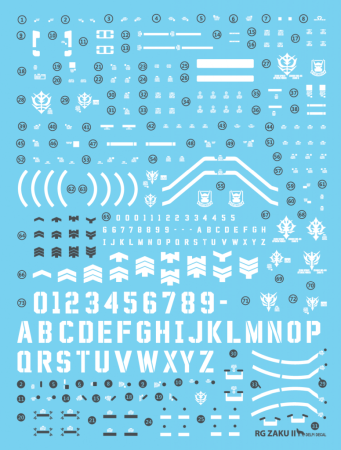Decals - HCD0084. RG Zaku II LUMINOUS WATER DECAL