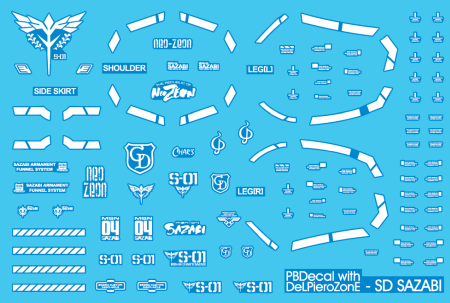 Decals - HCD0102. SD SAZABI LUMINOUS WATER DECAL