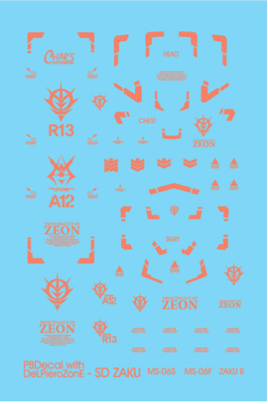Decals - HCD0136. SD ZAKU HOLO WATER DECAL (GOLD)