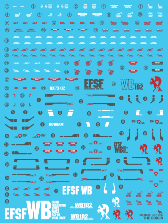 HCD0337. MG RX-78-2 The Origin WATER DECAL