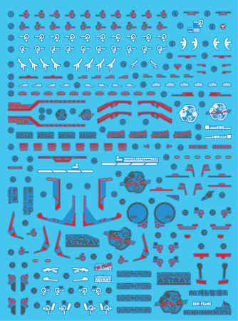 Decals - HCD0428. MG ASTRAY RED FRAME (RG style) WATER DECAL