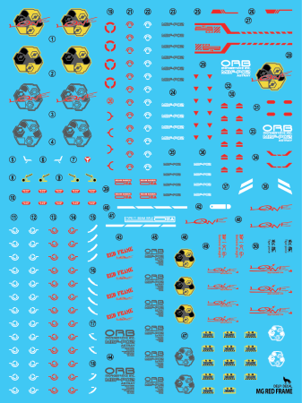 Decals - HCD0429. MG ASTRAY RED FRAME (Manual) WATER DECAL