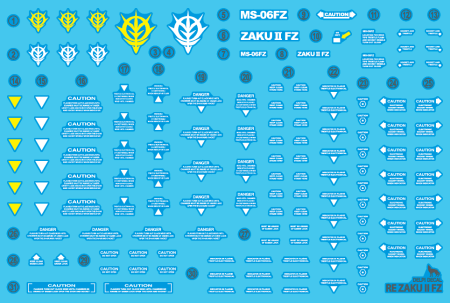 HCD0440. RE/100 ZAKU II FZ WATER DECAL