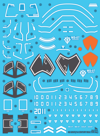 Decals - HCD0480. HG GOUF 21ST CENTURY REAL TYPE ver WATER DECAL