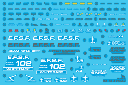 Decals - HCD0522. MG RX-78-2 2.0 WATER DECAL