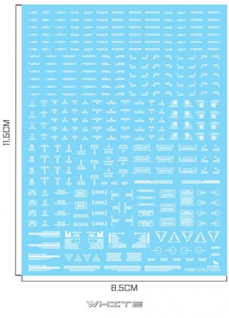 Decals - HCD0549. 1/100 MECHANICAL CAUTION WATER DECAL (RED)