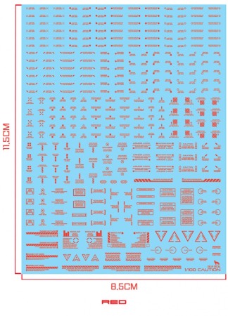 Decals - HCD0550. 1/100 MECHANICAL CAUTION WATER DECAL (ORANGE)