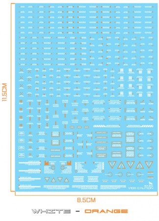 Decals - HCD0557. 1/144 MECHANICAL CAUTION WATER DECAL (WHITE)