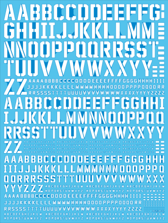 Decals - HCD0701. ALPHABET UNIVERSAL WATER DECAL (WHITE)