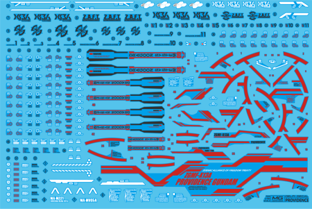 HCD0713. MG PROVIDENCE HOLO WATER DECAL ( RED )