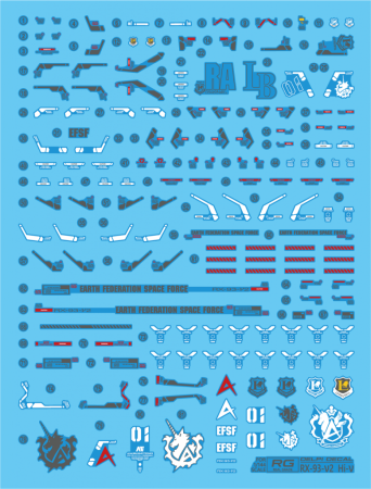 HCD0775. RG RX-93 Hi Nu WATER DECAL (Normal)