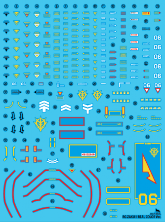 HCD0811. RG ZAKU REAL COLOR WATER DECAL (HOLO)