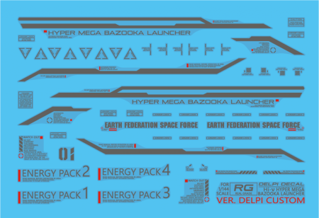Decals - HCD0832. [DELPI.ver] RG RX-93 Hi Nu HYPER MEGA LAUNCHER