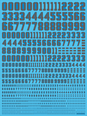 Decals - HCD1024. NUMBER UNIVERSAL HYBRICAL (GRAY)