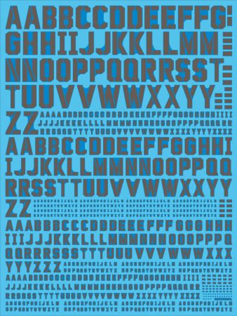 Decals - HCD1026. ALPHABET UNIVERSAL HYBRICAL (GRAY)