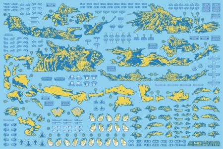 HCD1034. MG MASTER GUNDAM WATER DECAL(TYPE=1.GOLD+WHITE)