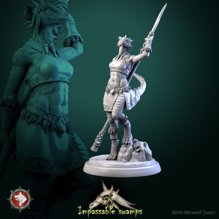 HCT 701. Lizardfolk woman lizard warriors set [2]