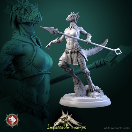 HCT 701. Lizardfolk woman lizard warriors set [4]