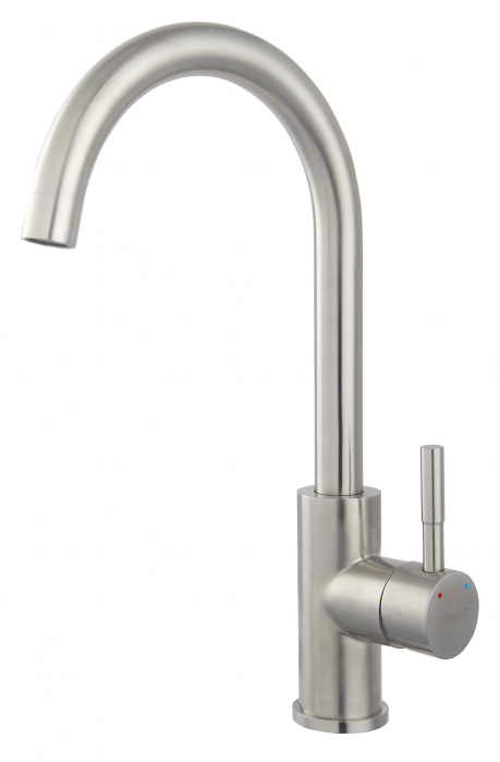 Baterie stativă bucătărie Camira Inox, pipă pivotantă, inox, cartuș ceramic 35 mm, FERRO [1]