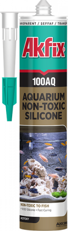 Silicon/Spuma - Akfix 100AQ Silicon Netoxic pentru Acvarii, Transparent, Etanșant 100% Siliconic, Rezistent la UV