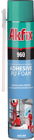 Spuma - Akfix 960 Adeziv Poliuretanic PU cu Aplicator Tip Pai, pentru Panouri Termoizolante, 750 ml