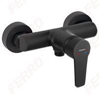 Produse - Baterie perete duș Ritto Black, cartuș ceramic 35 mm, negru mat, FERRO