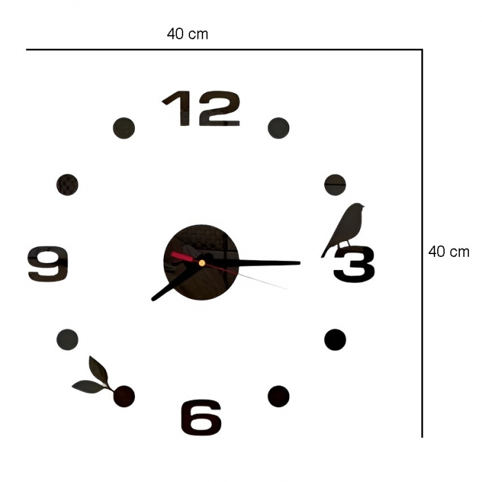 Ceas Decorativ Sticker, Fara Zgomot, DIY Pace, 400 mm x 400 mm [2]