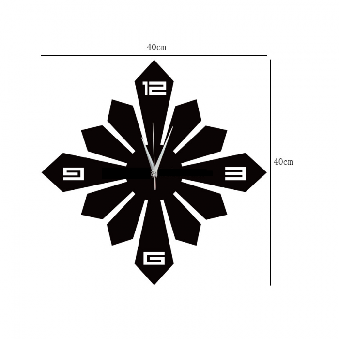 Ceas Decorativ Sticker, Stema, 40 cm x 40 cm, Argintiu [2]
