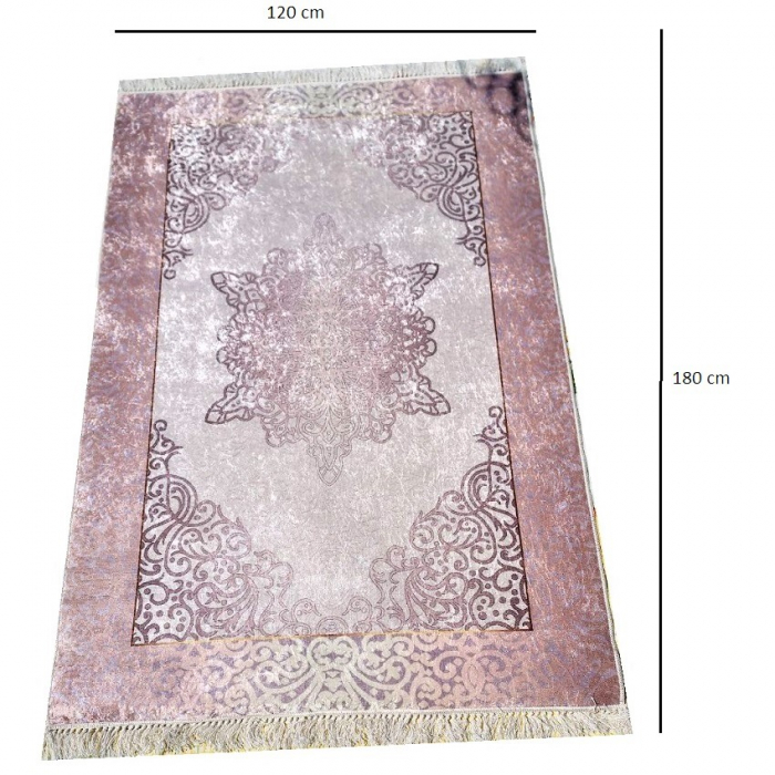 Covor Modern, Antiderapant, 120 cm x 180 cm, Pudra Roz [2]