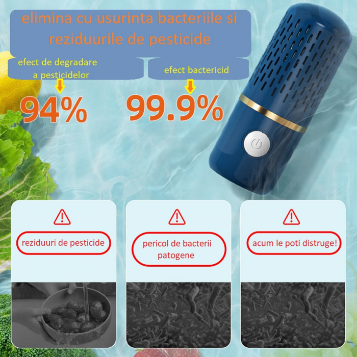 Purificator de Fructe și Legume Fabenix D812 – Aparat de Spălare cu Apă Electrolizată, Elimină Pesticidele și Bacteriile, Eficient și Portabil [2]