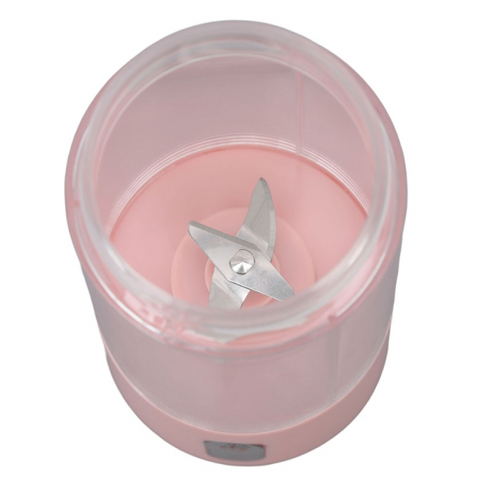 Blender Portabil, Mini Blender, 300 ml, Roz [6]