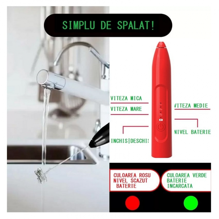 Mini Mixer Pentru Spuma de Lapte si Diferite Mixuri Lichide, Putere 4 W [3]