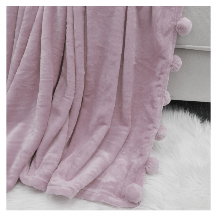 Patura cu Canafi, 220 cm x 240 cm, 3.7 kg, Roz [4]