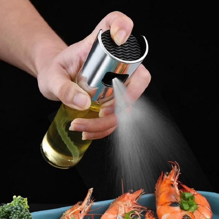 Pulverizator Ulei Din Sticla, Capacitate 100 ml, Argintiu [3]