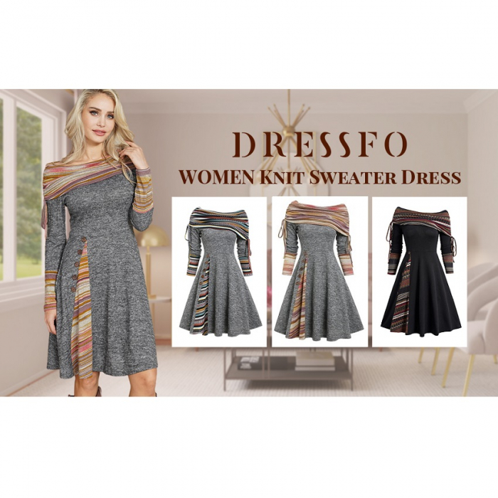 Rochie Striped cu Mâneci Lungi - Look Trendy 2024 [8]