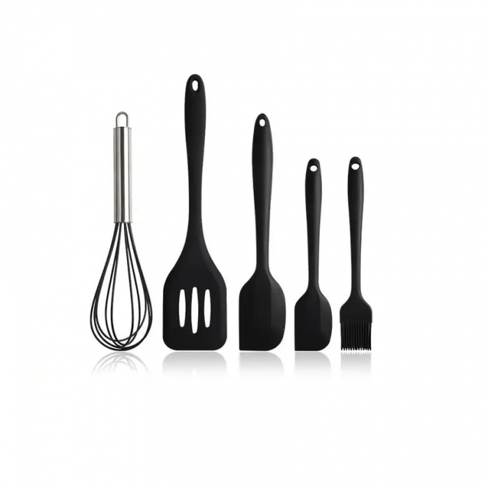 Set 5 ustensile de bucatarie, Termorezistente, Negru [5]