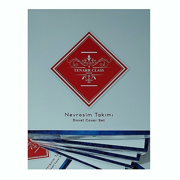 Lenjerie Pat, 4 Piese, 2 Persoane, Alb / Imprimeu Floral, Bumbac, 1 cearceaf 240 cm x 250 cm, 1 Husa pilota 200 cm x 220 cm, 2 Fete de perna 50 cm x 60 cm [2]