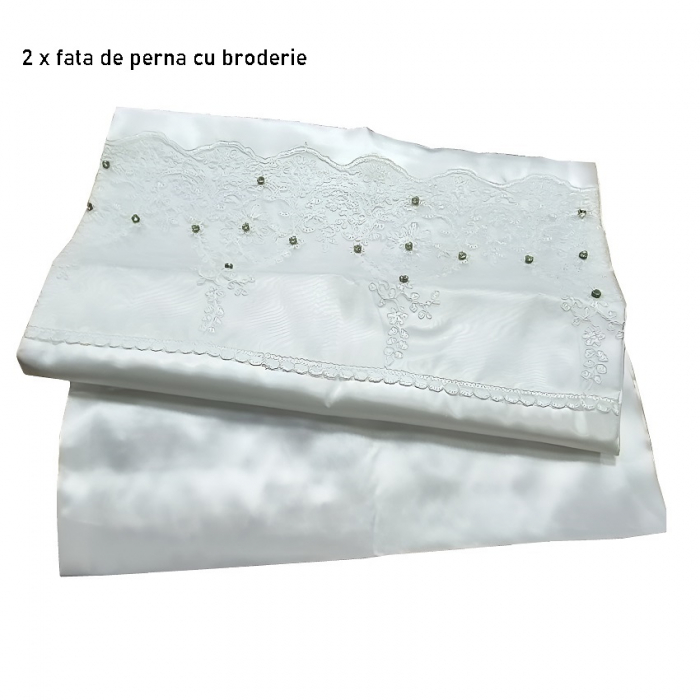 Set Lenjerie de Pat 8 piese batuta in pietre cu Prosoape Dantelate [3]