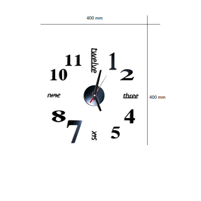 Ceas Decorativ, Oglinda Acrilica, Fara Zgomot, Stil Modern 400 mm x 400 mm [3]