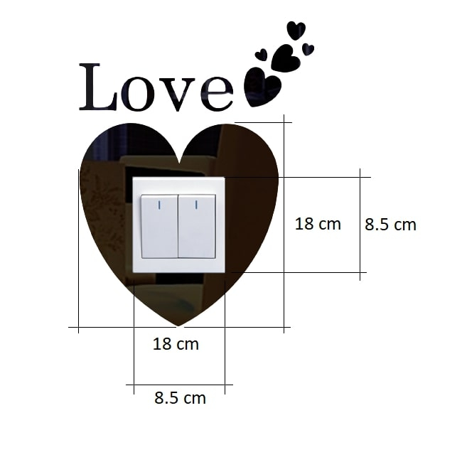 Sticker Acrilic Decor Aparataj,Oglinda Acrilica Neagra, 18 cm x 18 cm [3]