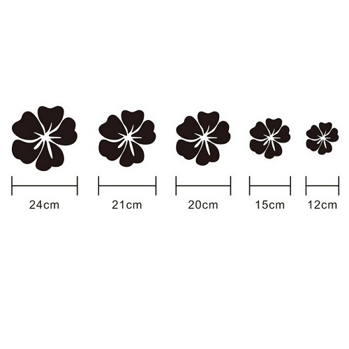 Sticker Acril Decorativ, Trifoi cu 5 Foi, Argintiu [2]
