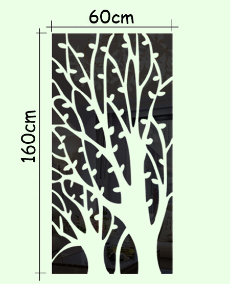 Sticker Acril Decorativ Oglinda, Creativ, 160 cm x 60 cm x 2 mm Grosime, Arbori [2]