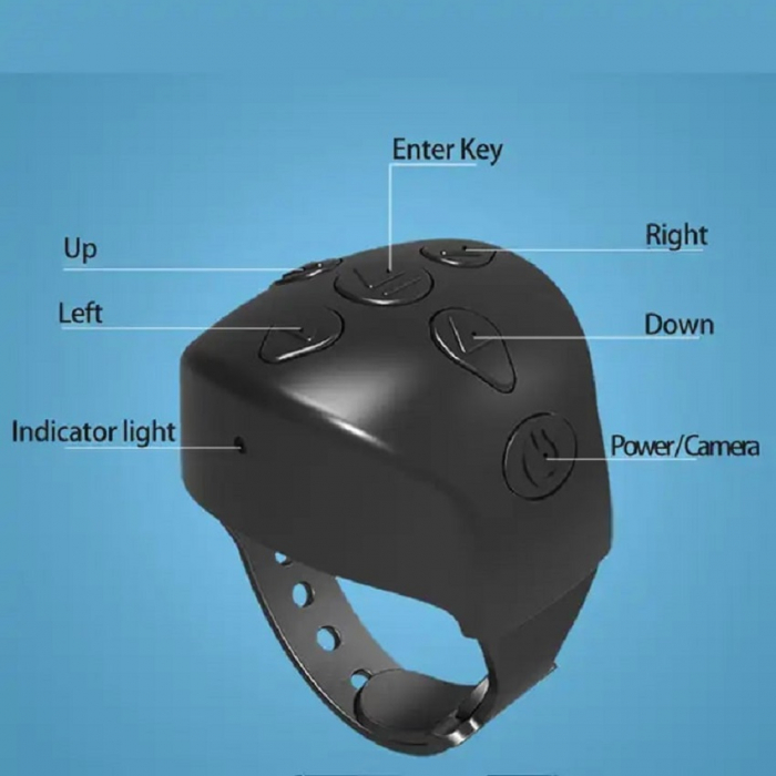 Telecomanda telefon Smart Control cu Conectivitate Bluetooth, Compatibil Android si IOS, Control Tik Tok, You tube, Selfi, Player, Scroll, Tap tap, culoare Nergru [6]