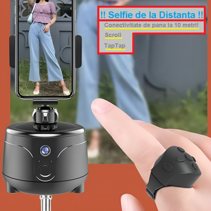 Telecomanda telefon Smart Control cu Conectivitate Bluetooth, Compatibil Android si IOS, Control Tik Tok, You tube, Selfi, Player, Scroll, Tap tap, culoare Nergru [3]