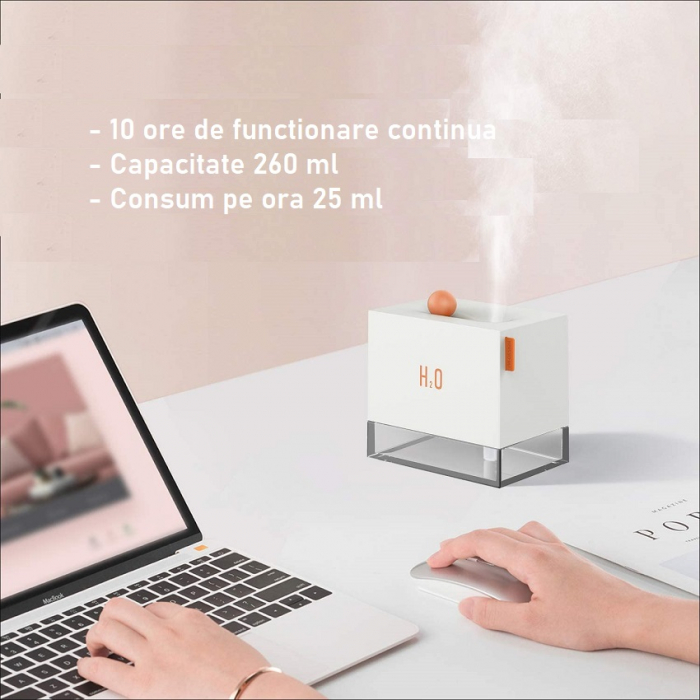 Difuzor Aromaterapi cu Lumina de Noapte cu Culori Interschimbabile, Alb [2]