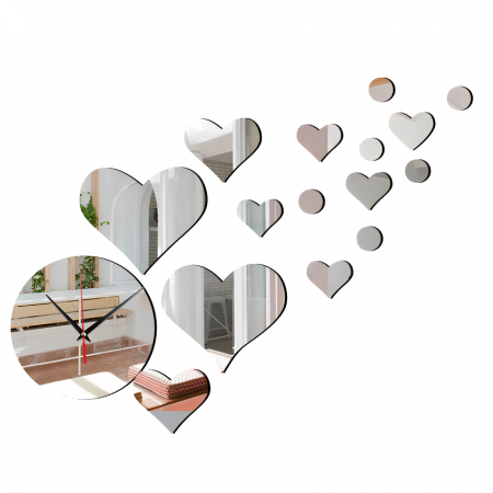 Ceas Decorativ, Sticker Acril Oglinda Love [1]