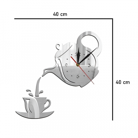 Ceas Decorativ Sticker, Coffee, 400 mm x 400 mm [1]