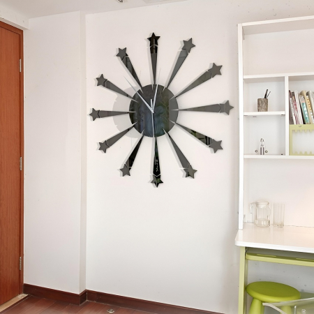 Decoratiuni Casa - Ceas Decorativ Sticker, Fara Zgomot, Aspect comete, 450 mm x 450 mm