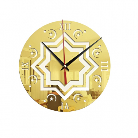 Ceas Decorativ Sticker, Fara Zgomot, Motive Stelare, 300 mm x300 mm